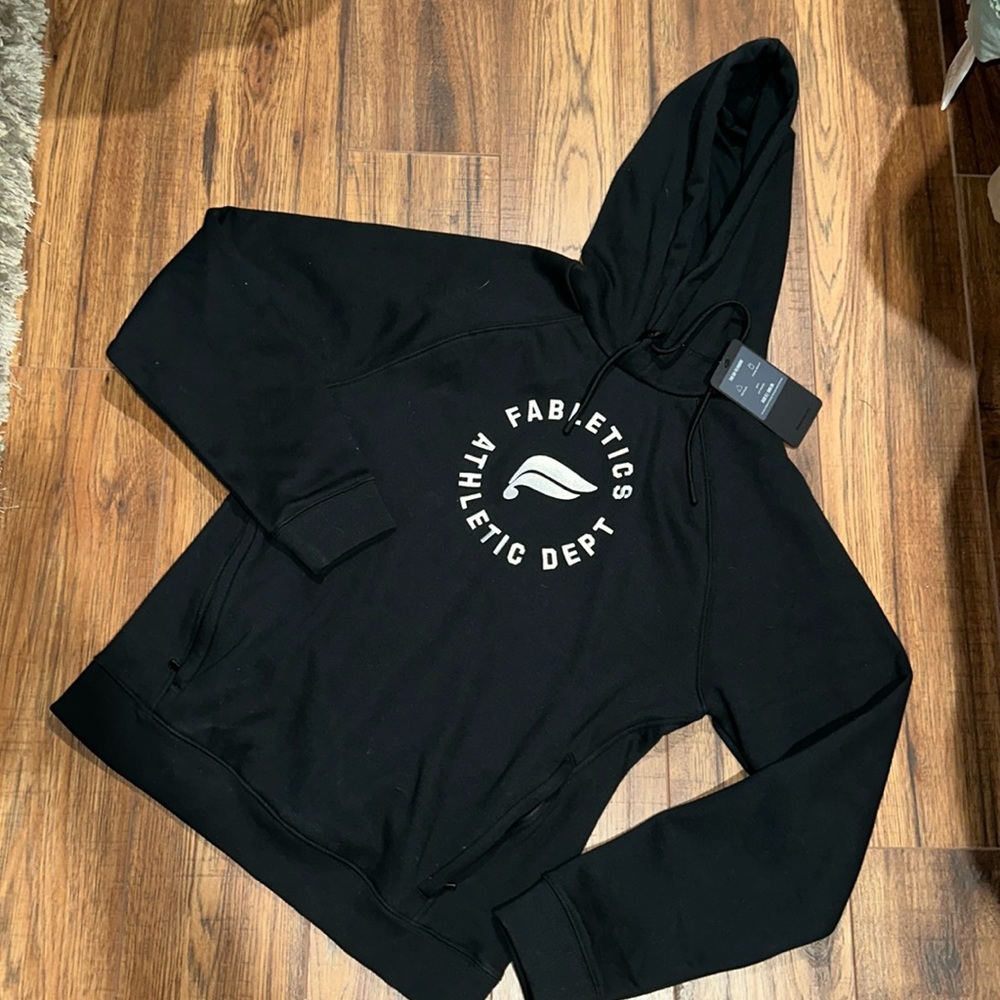 NWT Size Small Fabletics Athletic Dept. Black Sweatshirt Hoodie New With Tags